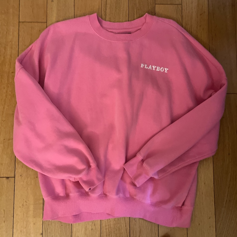 Oversized Hot Pink Playboy Sweatshirt